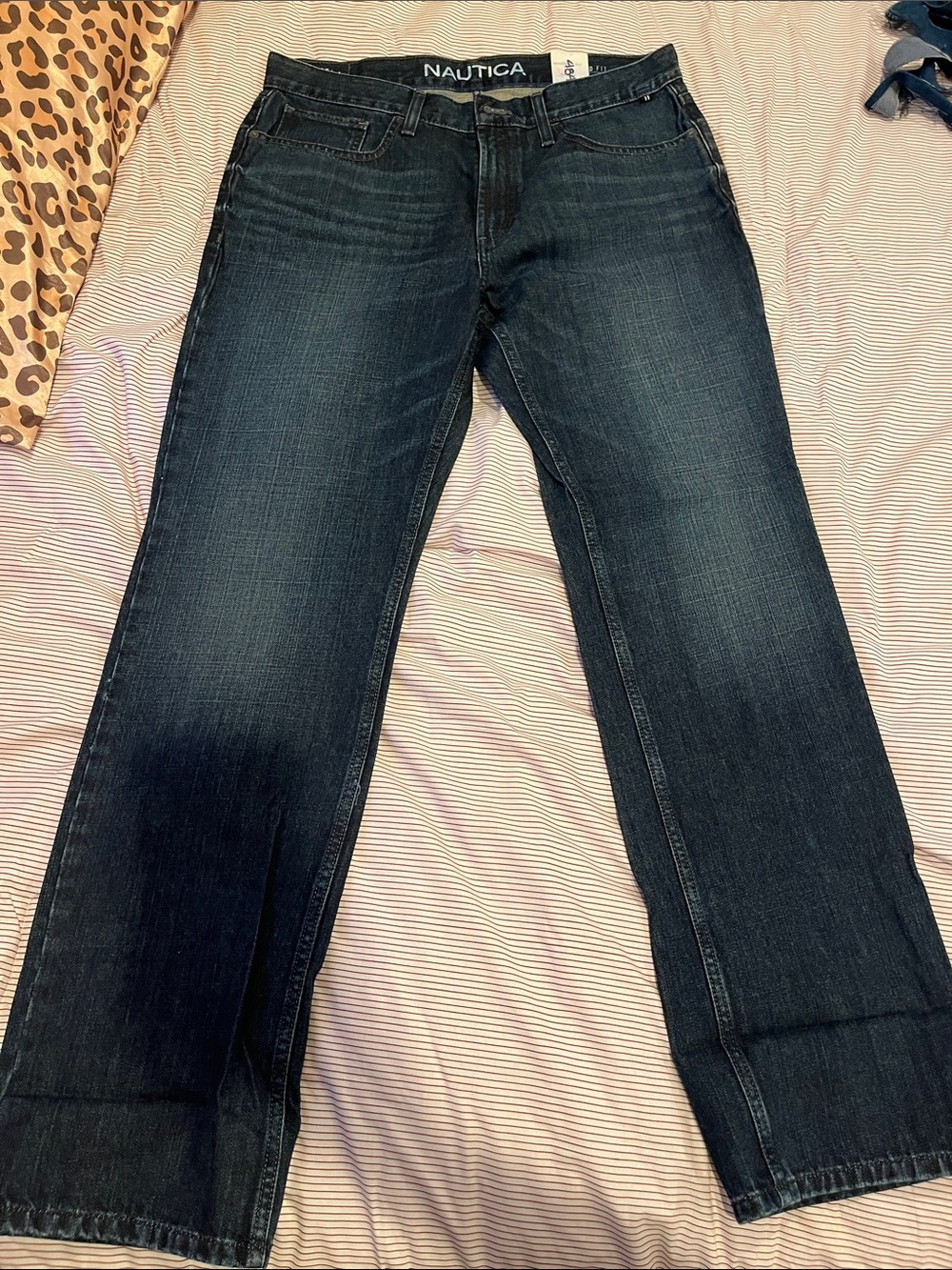 Nautica Men's Indigo Blue Straight Jeans